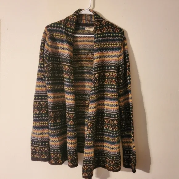 Ruff Hewn wool mohair blend boho neutral colored cardigan size Lg - Picture 2 of 13